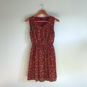 Owl Print Sleeveless Dress